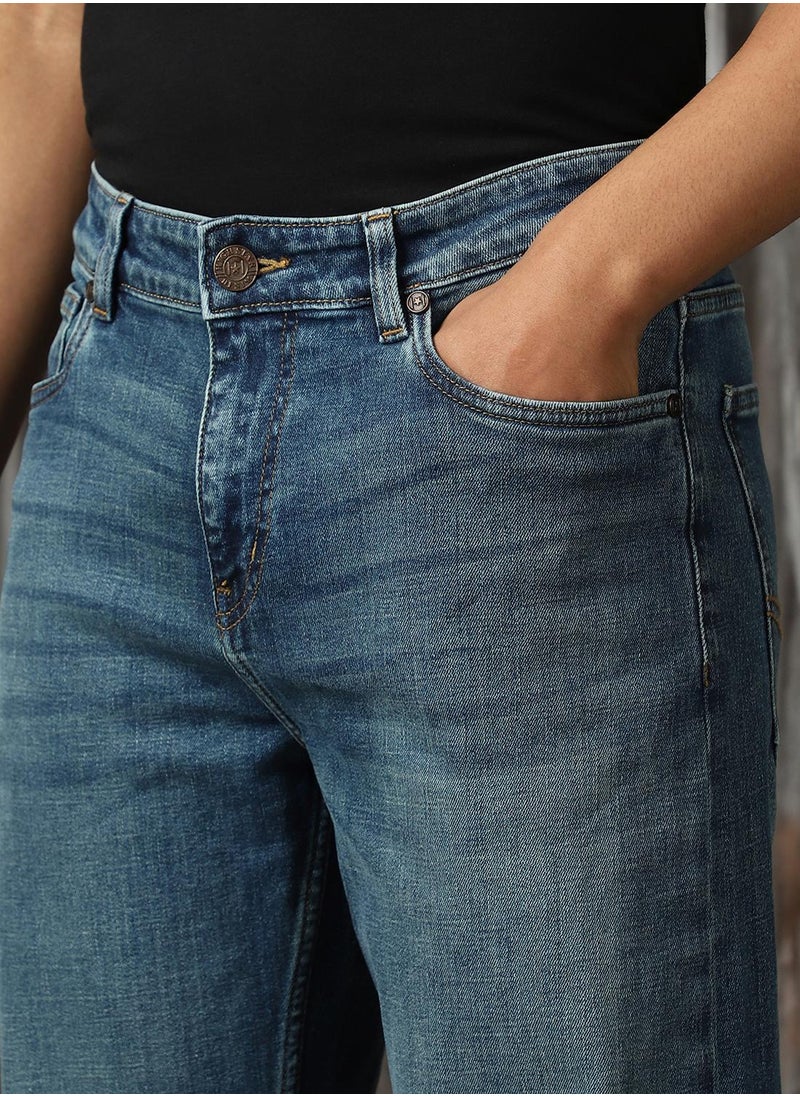 HIGH STAR Men's Indigo 100% Cotton Distressed Jeans  - Image 4