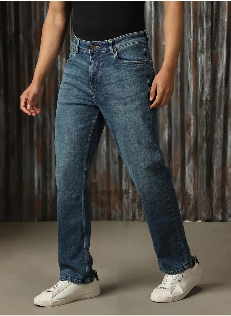 هاي ستار Men's Indigo 100% Cotton Distressed Jeans