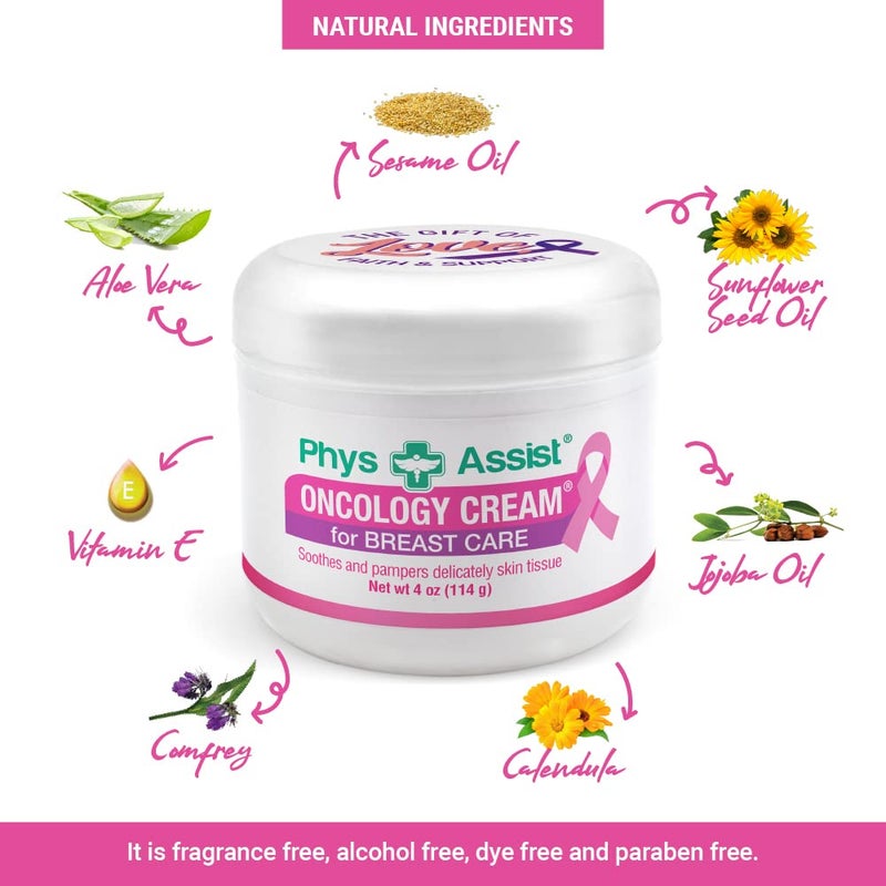 PhysAssist Oncology Cream for Breast Care Soothes and Pampers Delicately skin tissue. 4 oz - Image 3