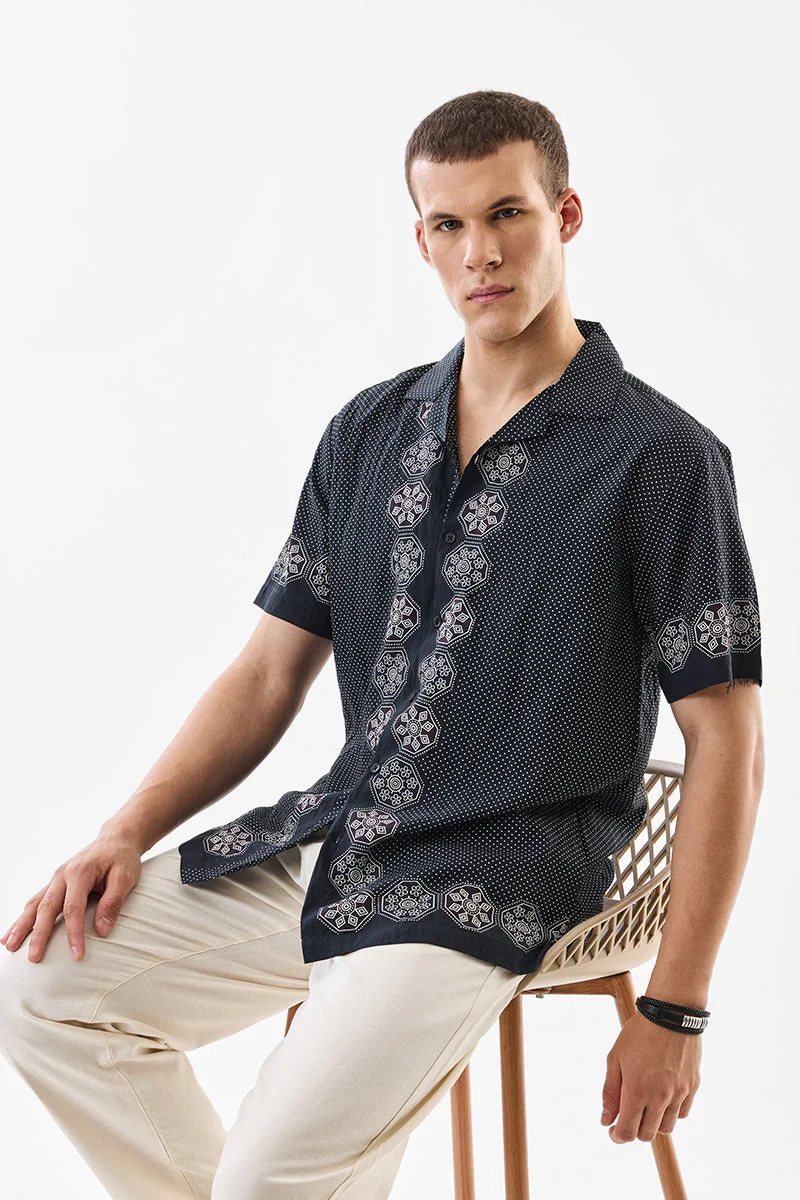 SNITCH Box Fit Geometric Shirt