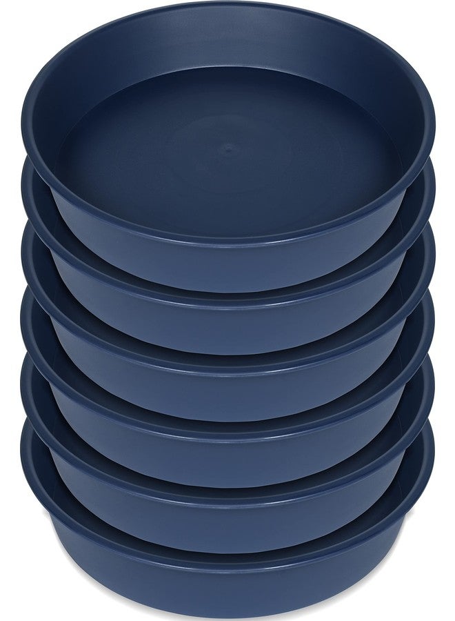 Bleuhome 6 Pack of 6 inch Plant Saucer Drainage Tray, 4 5 7 8 10 12 13 15 17 19 inch Plastic Plant Water Tray, Flower Saucers for Indoors, Plant Dishes for Pots Base (6 inch, Blue) - Image 1