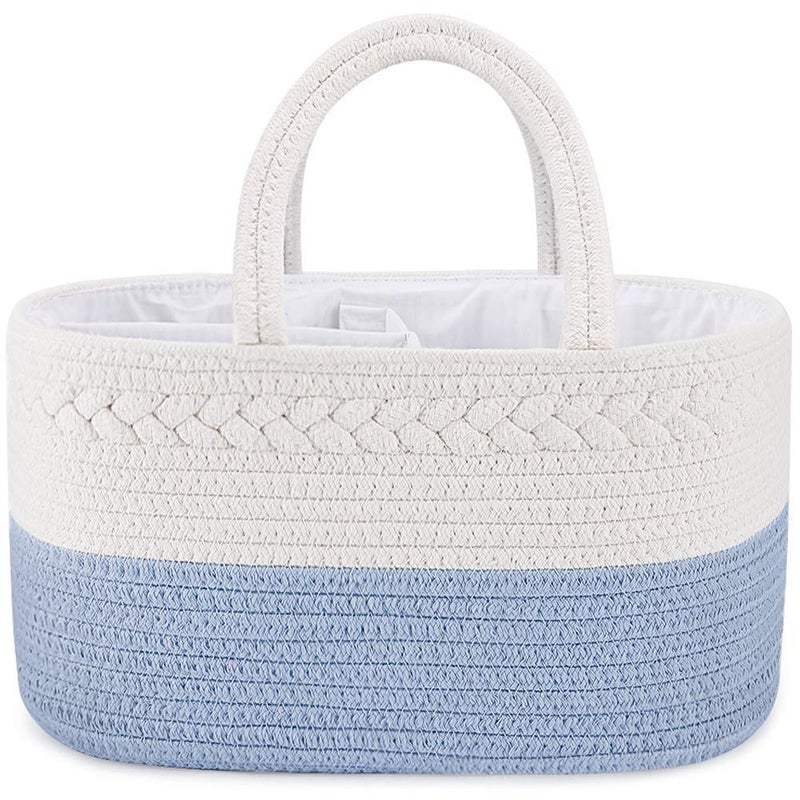 ABenkle Diaper Caddy Organizer - Cotton Rope Nursery Storage Basket for Baby Essentials, Boys & Girls Shower Gift, Changing Table Organizer - Image 1