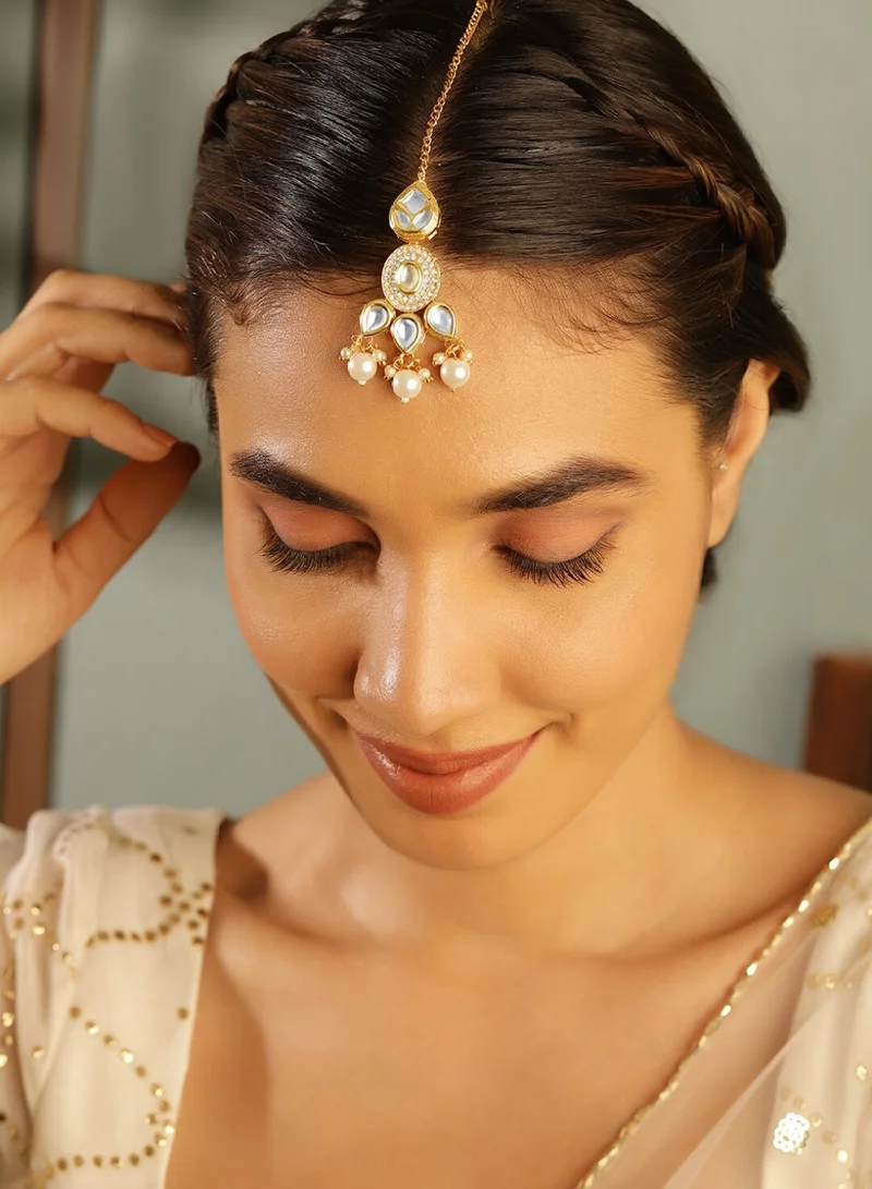 Priyaasi Kundan Studded Maang Tikka Head Jewellery