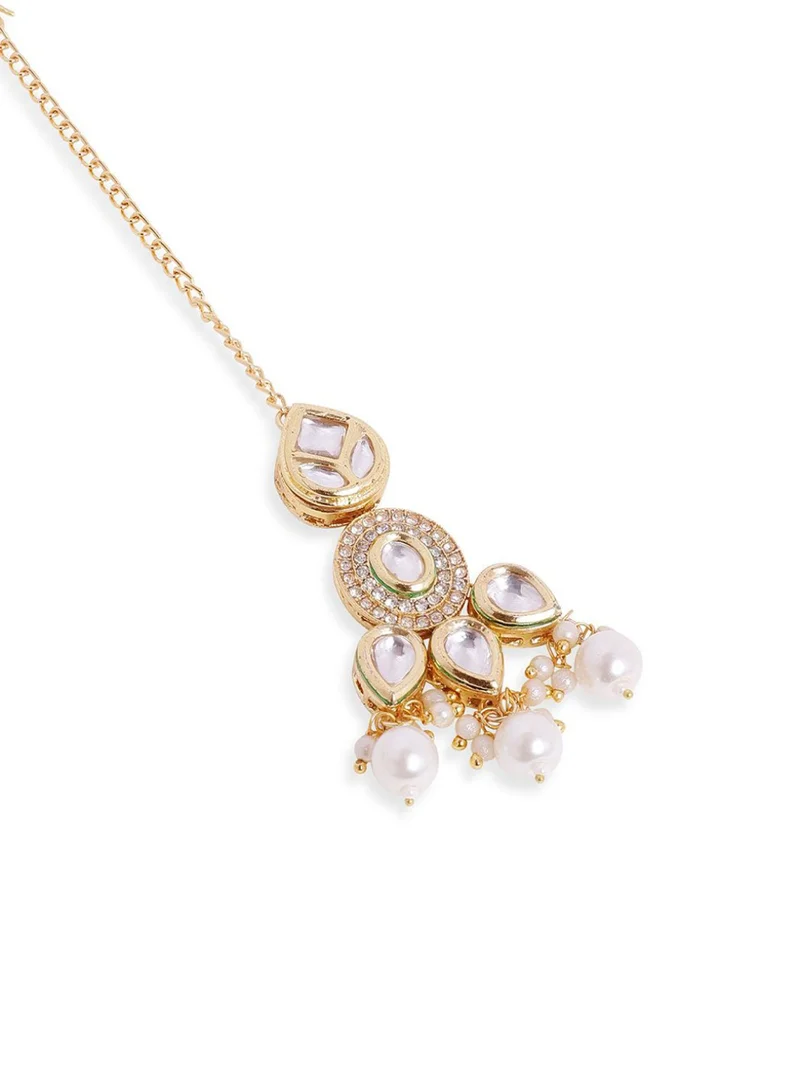 Priyaasi Kundan Studded Maang Tikka Head Jewellery