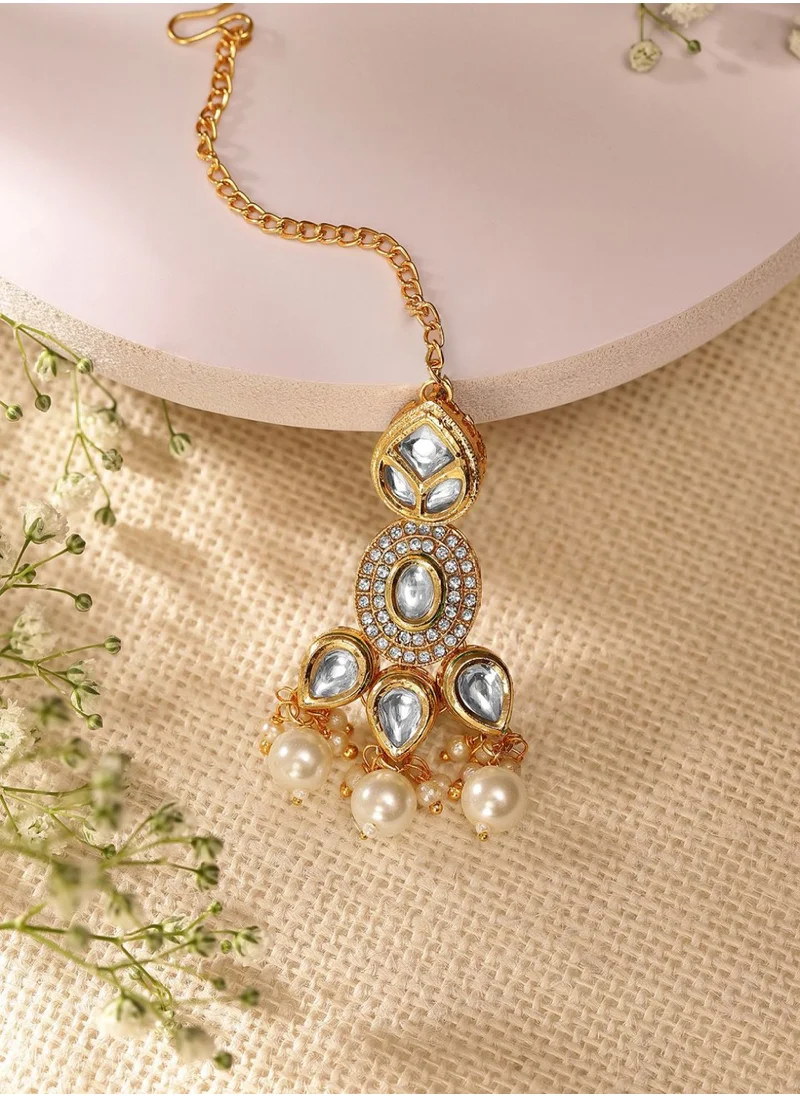 Priyaasi Kundan Studded Maang Tikka Head Jewellery