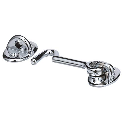 Seachoice ChromePlated Cast Brass 2 in Marine Cabin Door Hook w 6 Fastener - Image 3