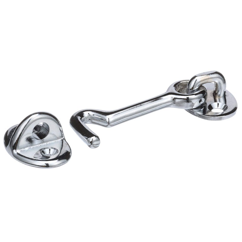 Seachoice ChromePlated Cast Brass 2 in Marine Cabin Door Hook w 6 Fastener - Image 2