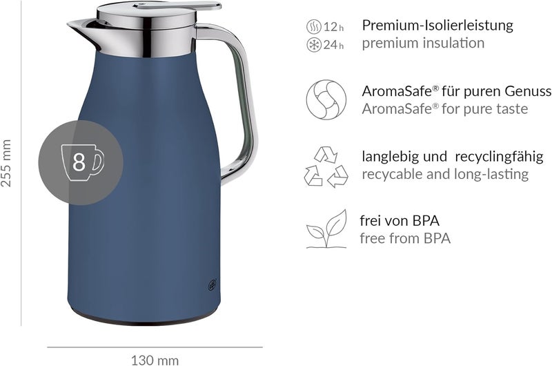 alfi SKYLINE 1.0 L Deep Water Stainless Steel Vacuum Flask with Hygienic Tempered Glass Insert - Image 5