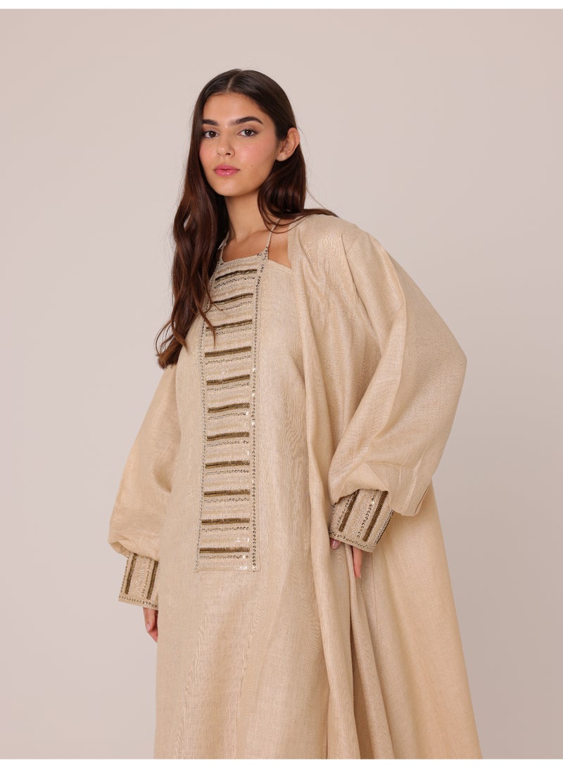 اكسا طقم مكون من قطعتين بتفاصيل خطوط ترتر فاخرة - Image 2