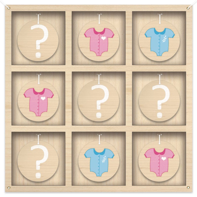 Senfaro Gender Reveal Tic Tac Toe Board Game Gender Reveal Games TicTacToe for He or She Baby Gender Reveal Ideas Party Supplies Boy Girl Sign Baby Shower Gender Reveal Decoration kit - Image 2