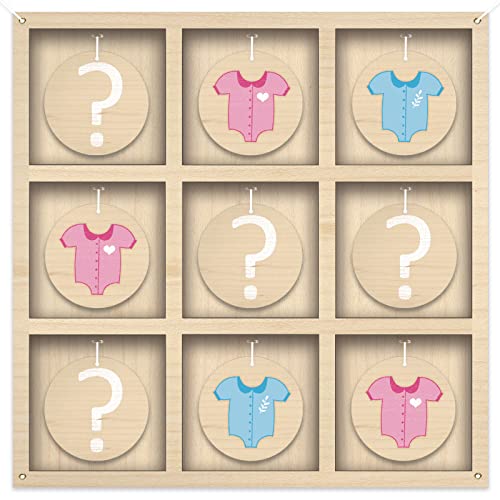 Senfaro Gender Reveal Tic Tac Toe Board Game Gender Reveal Games TicTacToe for He or She Baby Gender Reveal Ideas Party Supplies Boy Girl Sign Baby Shower Gender Reveal Decoration kit - Image 1