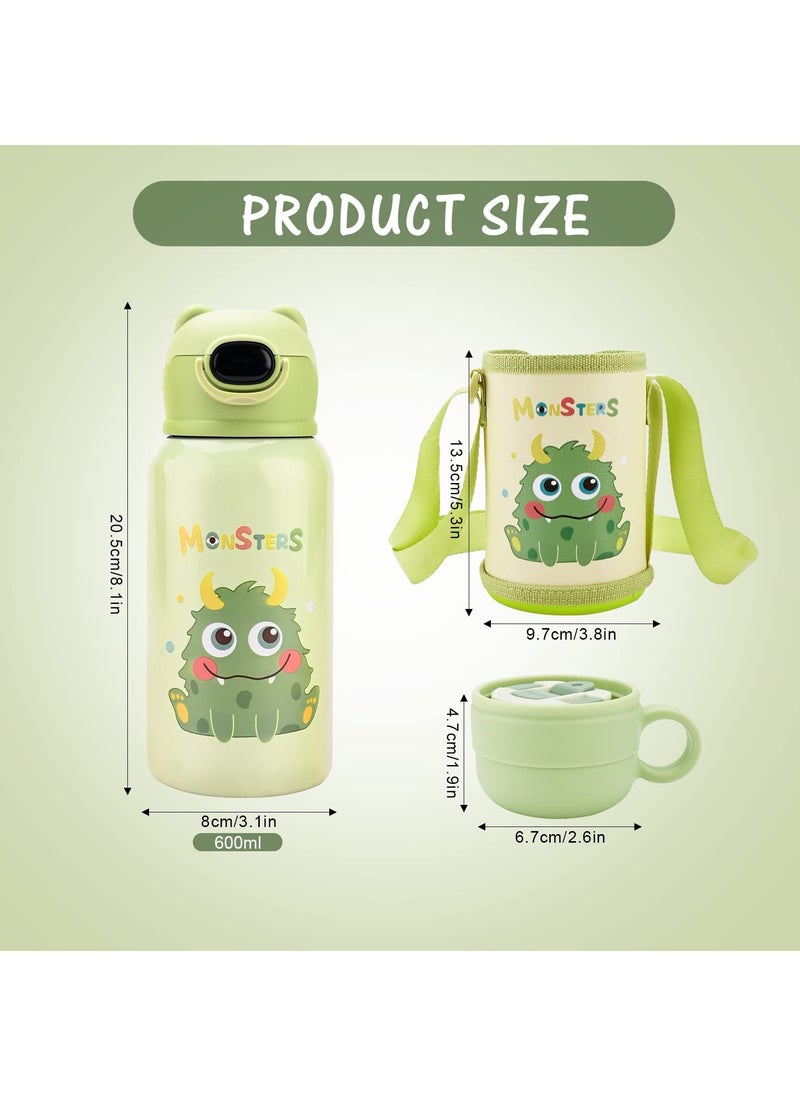 Excefore Water Bottle for Kids Durable Single Wall Insulated Stainless Steel Reusable with Button Flip Lid Leak Proof Design for Outdoor Sports  - Image 4