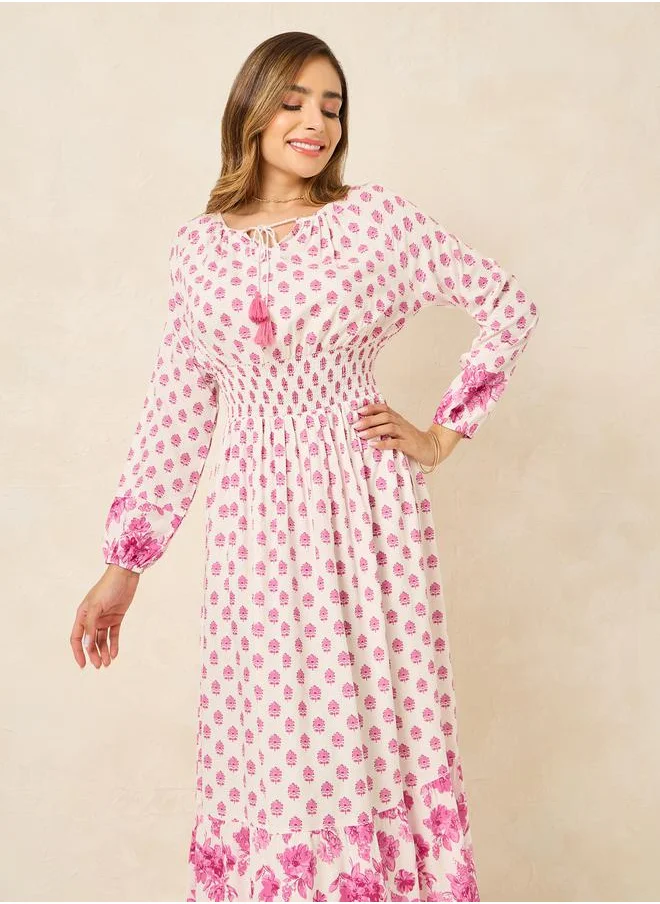 Styli Floral Print Maxi Dress