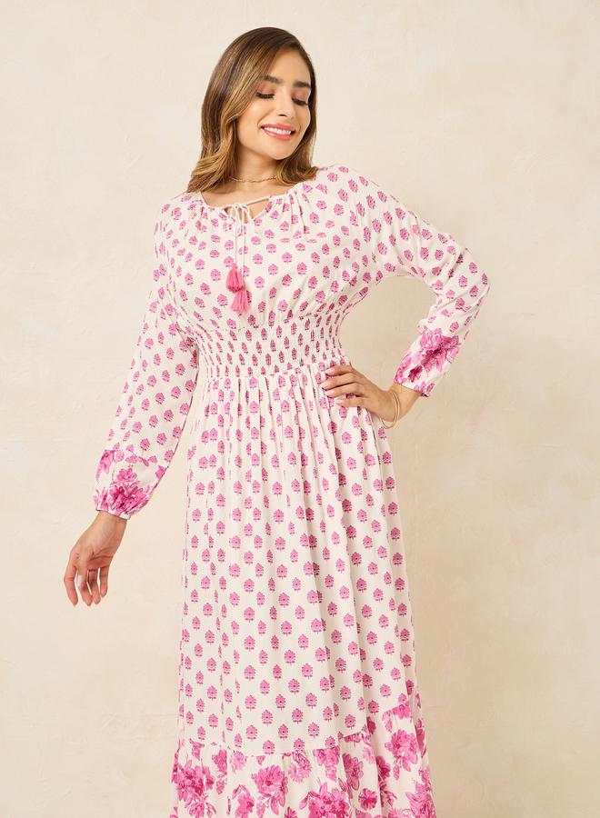 Styli Floral Print Maxi Dress  - Image 3
