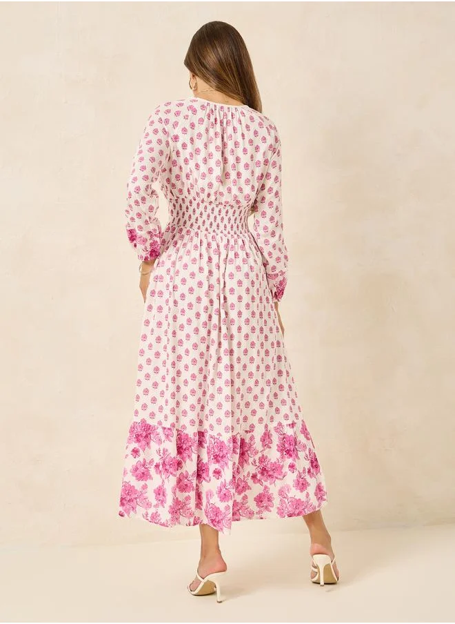Styli Floral Print Maxi Dress