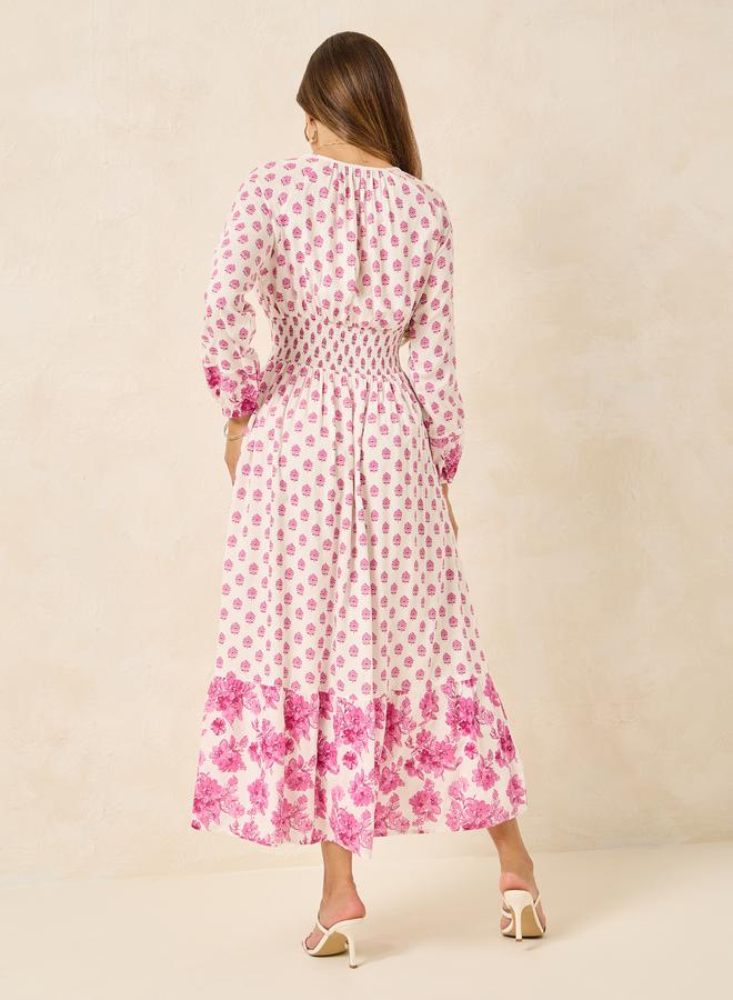 Styli Floral Print Maxi Dress  - Image 5