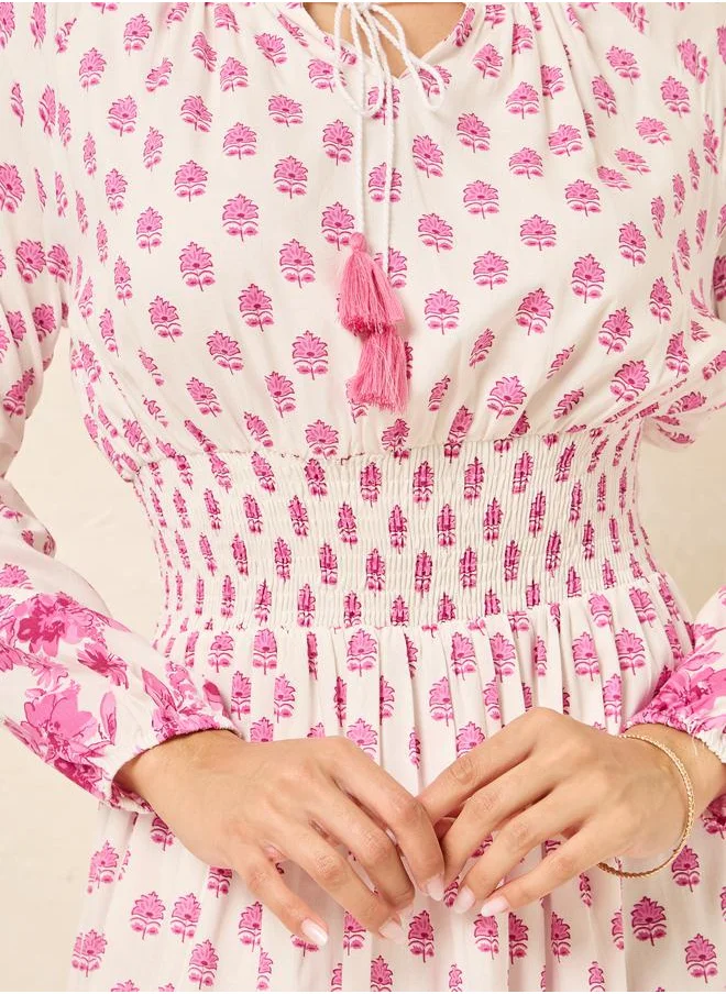 Styli Floral Print Maxi Dress