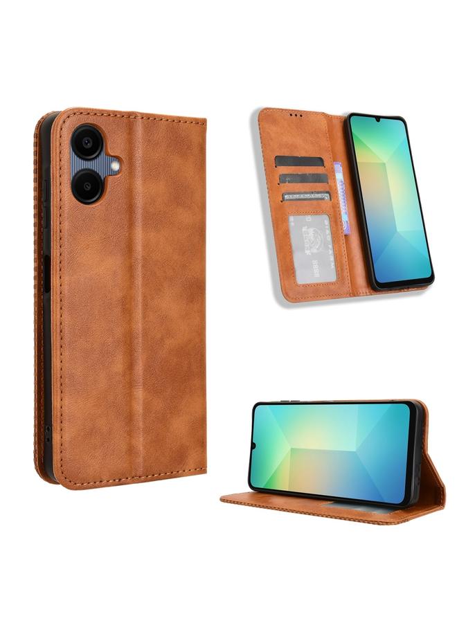 اس-توب جراب لهاتف Samsung Galaxy A06 مصنوع من الجلد بمشبك مغناطيسي بتصميم كلاسيكي - Image 1