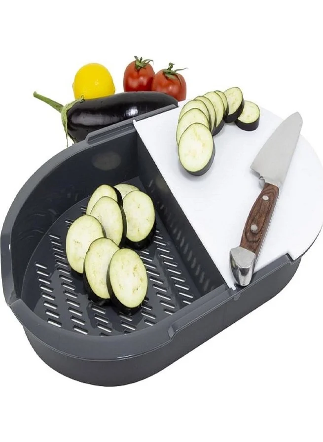 DECOBELLA Double Chamber Cutting Board Smoked