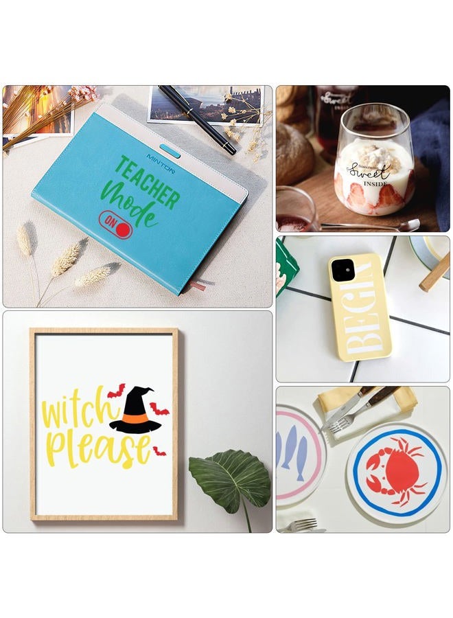 HTVRONT Permanent Vinyl for Cricut - 13Pack Multi-Colors Permanent Adhesive Vinyl Rolls, 12" x 3 ft Craft Adhesive Vinyl for Cricut +1 Transfer Tape for Vinyl, Silhouette, Cameo Cutters - Image 2