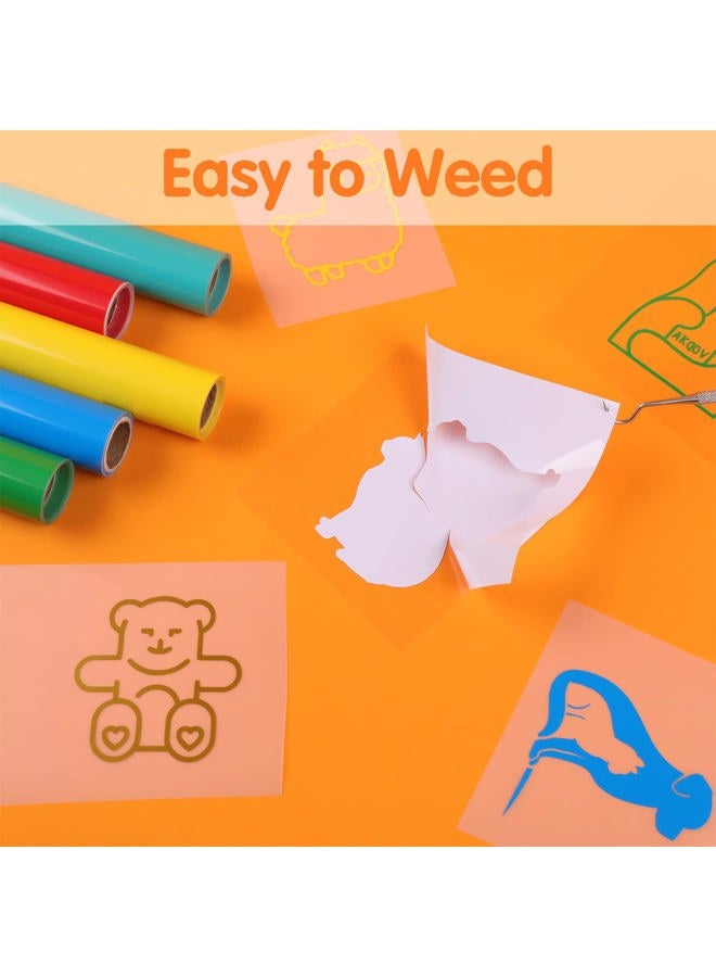 HTVRONT Permanent Vinyl for Cricut - 13Pack Multi-Colors Permanent Adhesive Vinyl Rolls, 12" x 3 ft Craft Adhesive Vinyl for Cricut +1 Transfer Tape for Vinyl, Silhouette, Cameo Cutters - Image 4