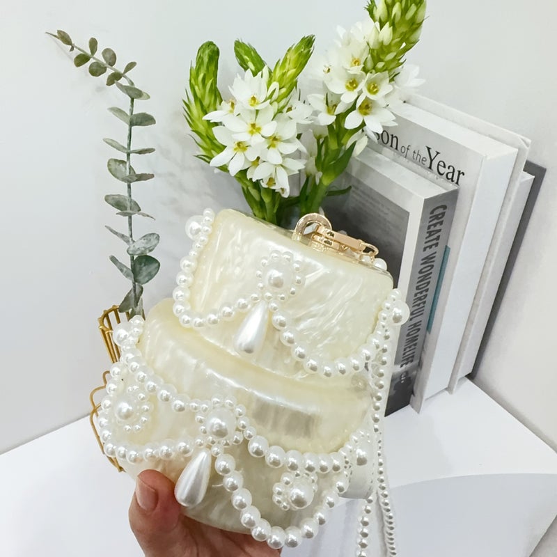 2025 Women'S New Shoulder Crossbody Bag Shaped Shell Acrylic Bag Fashion Wedding Dinner Clutch Bag - Image 3