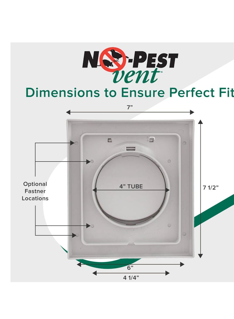 SYOSI غطاء فتحة مجفف ذو بابين خارجي 4 بوصة، صنع في أمريكا، الفتحة الوحيدة للمجفف مع مصراع ذو بابين لختم منزلك، بدون شبكة لجمع الوبر - Image 5