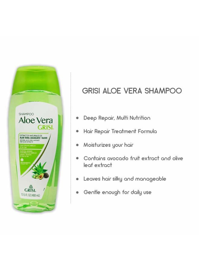 Grisi Aloe Vera Shampoo | Moisturizing Hair Product with Aloe Extract, Paraben-Free for Soft, Shiny Hair - 13.5 Fl Ounces - Image 3