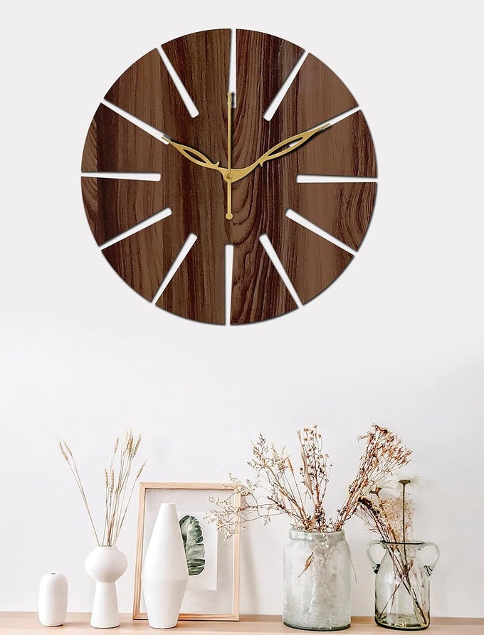 MDF WOOD ANALOG 25 CM X 25 CM WALL CLOCK (BROWN, WITHOUT GLASS, SMALL SIZE) | WALL CLOCK 002-WENGE -1