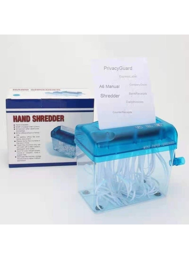 Generic Manual Mini Shredder - Essential A6 Small Home Office Tool 