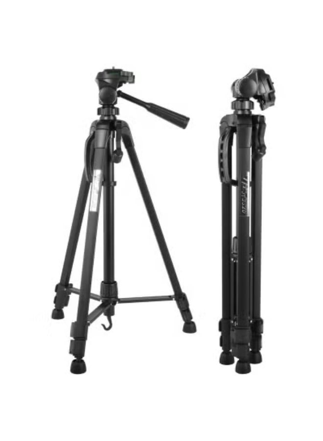JAJEEK WT-3520 140cm Camera Tripod – Lightweight Aluminium Alloy Tripod Stand with 3-Way Pan Head, Quick Release Plate & Extendable Height – Universal Tripod with Portable Carry Pouch - Image 1
