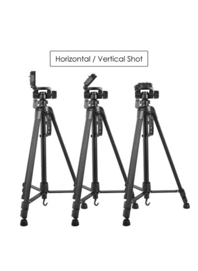 JAJEEK WT-3520 140cm Camera Tripod – Lightweight Aluminium Alloy Tripod Stand with 3-Way Pan Head, Quick Release Plate & Extendable Height – Universal Tripod with Portable Carry Pouch - Image 4