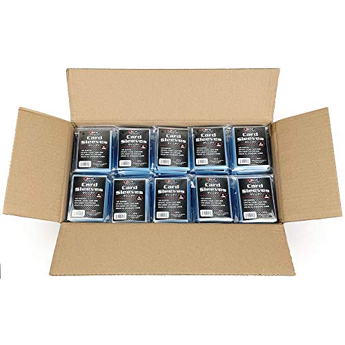 BCW Standard Card Sleeves 258 x 358 100 Packs 10000ct Total Crystal Clear AcidFree Toploader Trading Card Sleeves for Baseball Basketball Football Hockey Pokemon MTG etc - Image 1