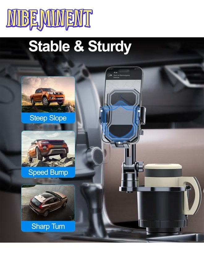 NIBEMINENT Cup Holder Phone Mount for Car, Adjustable Cup Holder Base Diameter Range is 2.5"- 4.1", Suitable for Most Car Height and Angle Adjustment Compatible with Most Smart Phones - Image 4