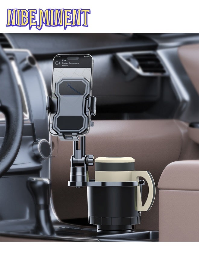 NIBEMINENT Cup Holder Phone Mount for Car, Adjustable Cup Holder Base Diameter Range is 2.5"- 4.1", Suitable for Most Car Height and Angle Adjustment Compatible with Most Smart Phones - Image 2