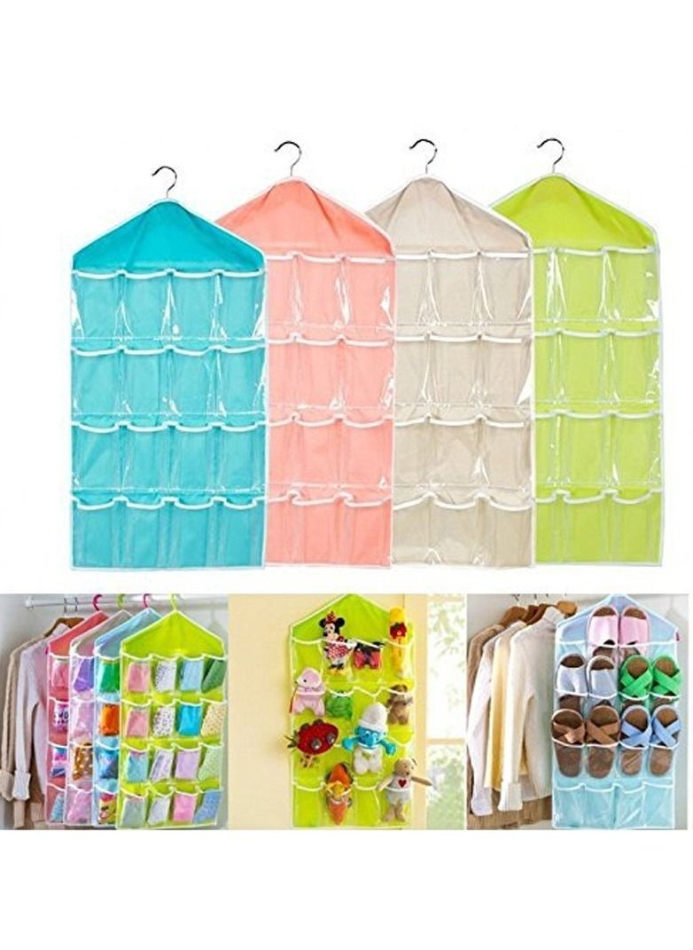 Right traders Multifunction 16 Pockets Socks Shoe Toy Underwear Sorting Storage Bag Door Wall Hanging Closet Organizer Random Colour