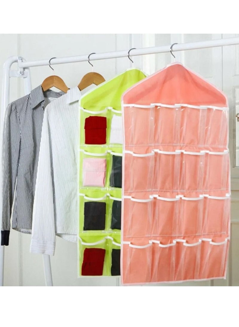 Right traders Multifunction 16 Pockets Socks Shoe Toy Underwear Sorting Storage Bag Door Wall Hanging Closet Organizer Random Colour