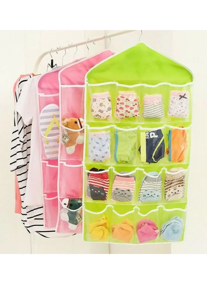 Right traders Multifunction 16 Pockets Socks Shoe Toy Underwear Sorting Storage Bag Door Wall Hanging Closet Organizer Random Colour