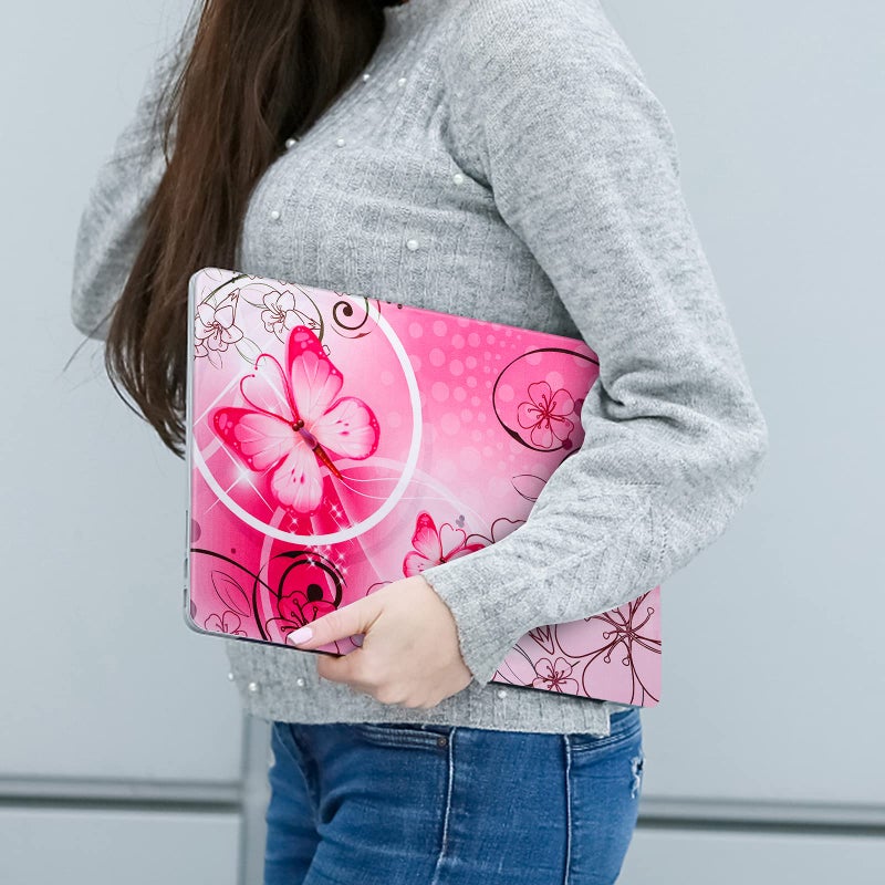 ICOLOR Pink Butterfly11.6 13 13.3 14 15 15.6 inches Netbook Laptop Skin Sticker Reusable Protector Cover Decal FY-NEK-009 - Image 3
