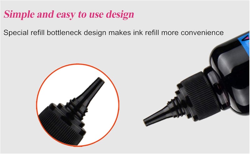 Aomya Ink Refill Kit 100ml for HP 61 60 62 63 564 920 901 902 932 933 934 940 950 951 952 94 95 96 Inkjet Printer Cartridges Refillable Ink Cartridges CIS CISS System 4 Color Set with 4 Syringes - Image 3