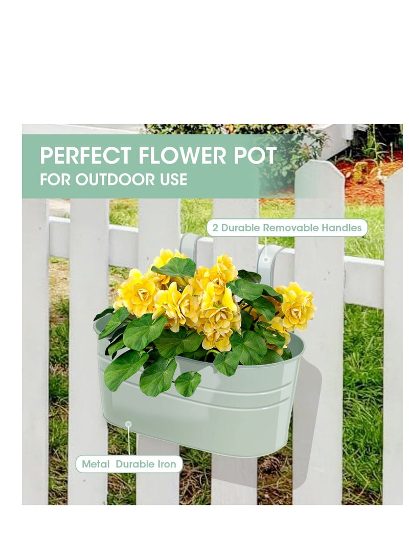 أص pots نبات معلقة مزدوجة الخطاف أواني الزهور معدنية الحديقة المعلقة حاويات خارجية على الجدار فوق السور تزيين الشرفة المنزلية - Image 3