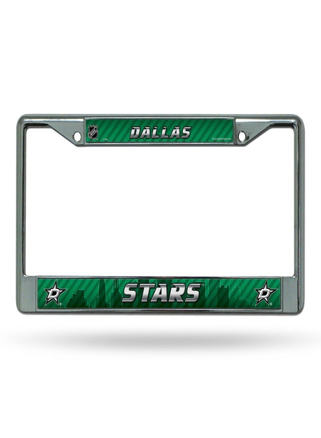 ريكو إندستريز إطار فضي كروم مقاس 12 بوصة × 6 بوصات من Rico Industries NHL Dallas Stars مع ملصق داخلي، ملحق سيارات/شاحنات/سيارات دفع رباعي - Image 1