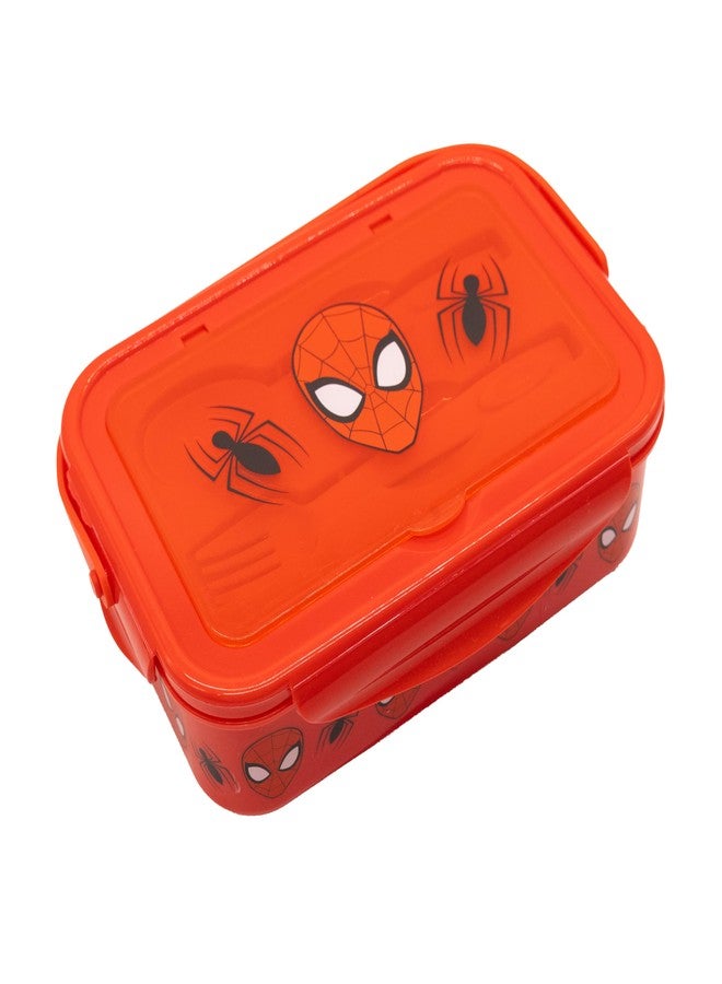Fast Forward Spiderman Bento Lunch Box for Kids | Marvel Food Container with Utensils | BPA-Free Toddler Lunch Kit with 3 Compartments | Bento Snack Box with Spoon & Fork | Ages 4+ - Image 1