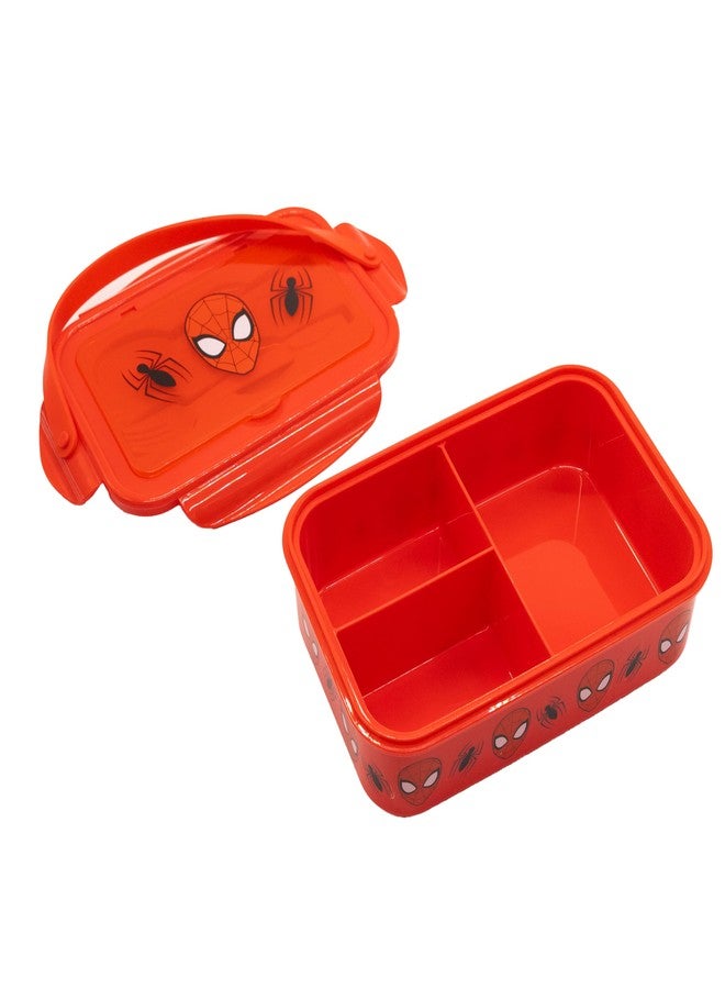 Fast Forward Spiderman Bento Lunch Box for Kids | Marvel Food Container with Utensils | BPA-Free Toddler Lunch Kit with 3 Compartments | Bento Snack Box with Spoon & Fork | Ages 4+ - Image 4