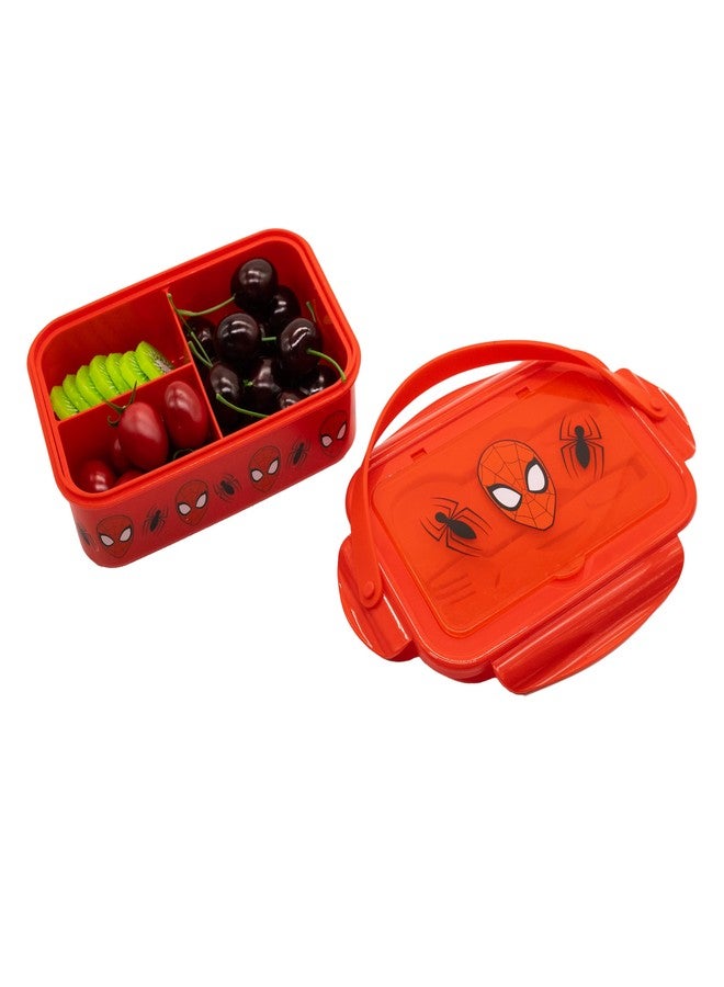 Fast Forward Spiderman Bento Lunch Box for Kids | Marvel Food Container with Utensils | BPA-Free Toddler Lunch Kit with 3 Compartments | Bento Snack Box with Spoon & Fork | Ages 4+ - Image 3