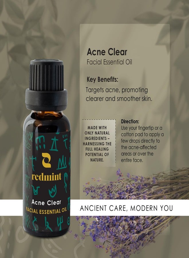 Redmint Acne Clear Facial Essential Oils | Made with 100% Organic TCM Herbal Ingredients Skincare |Natural Tried &True Acne Face Oil | Anti Acne Serum for Face to Skin Radiance| 20ml - Image 4