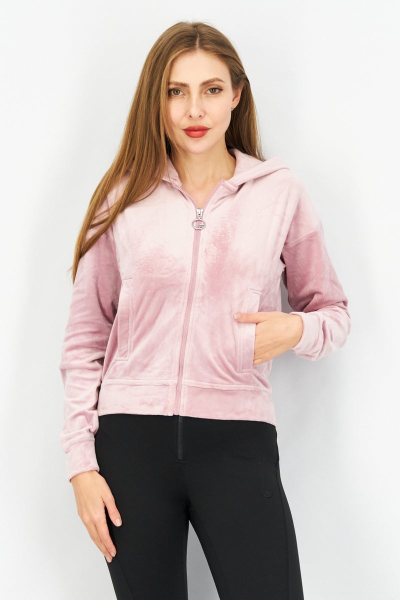 FILA Women Sportswear Fit Long Sleeve Training Hooded Jackets, Purple - Image 1