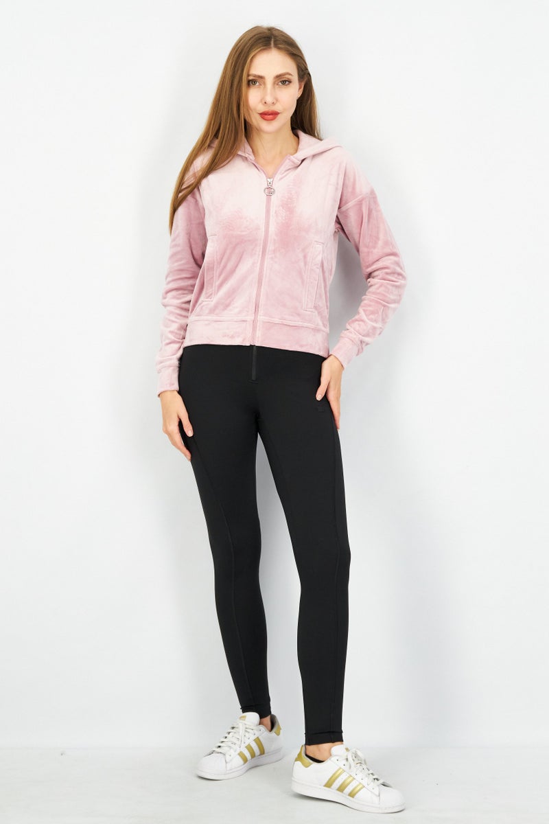 FILA Women Sportswear Fit Long Sleeve Training Hooded Jackets, Purple - Image 3
