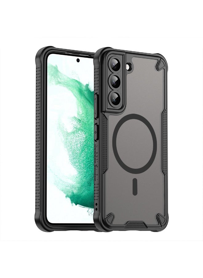 Cover For Samsung Galaxy S22 Plus Armor Glaze  Magnetic Phone Case Raised edges around the screen and camera lens help prevent scratches - Black - Image 1