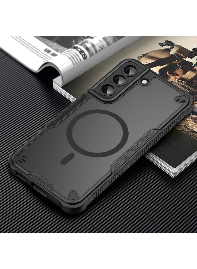 Cover For Samsung Galaxy S22 Plus Armor Glaze  Magnetic Phone Case Raised edges around the screen and camera lens help prevent scratches - Black - Image 2